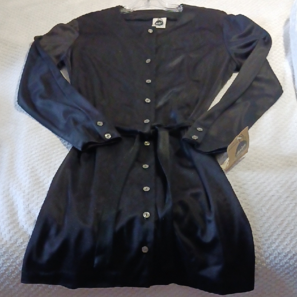 Monique Miami ⚜️ Elegant Vintage Black Button-Up Dress & Belt  ⚜️🌴⚜️